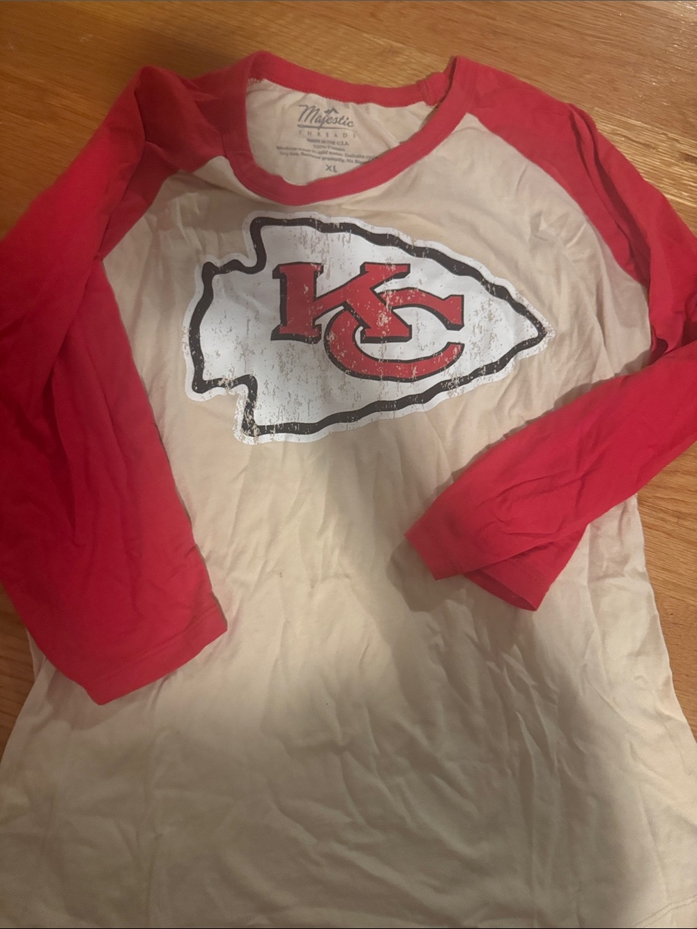 Travis Kelce Kansas City Chiefs raglan tee xl